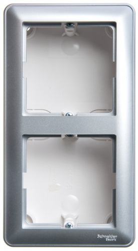 SCHNEIDER ELECTRIC W59 коробка подъемная для наружного монтажа с рамкой 2-местная, матовый хром (KP-252-58)