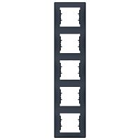 SCHNEIDER ELECTRIC Sedna Рамка 5 постов вертикальная графит (SDN5801570)