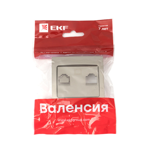 EKF Валенсия лицевая панель розетки RJ-45 1-местная кашемир EKF PROxima (ESK01-L-035-40) фото 2