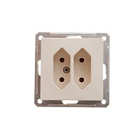 SCHNEIDER ELECTRIC W59 Розетка двойная без заземления в рамку бежевая (RS6-253-2-86)