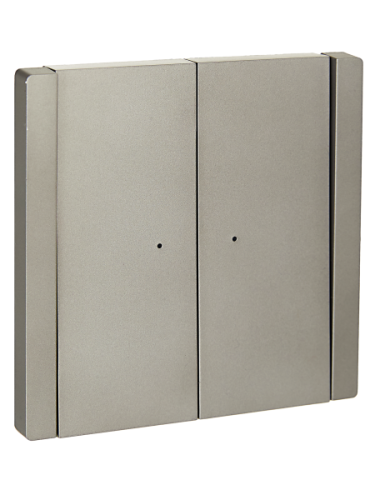 IEK FORTE&PIANO Выключатель 2-клавишный с индикацией 10А FP506 сталь  (FP-V20-1-10-1-K46)