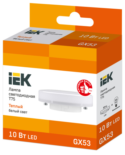 IEK Лампа светодиодная LED 10вт GX53 тепло-белый таблетка ECO (LLE-T80-10-230-30-GX53) фото 2