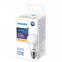 PHILIPS Лампа светодиодная LEDBulb LED 10Вт E27 3000K 230VA60 RCA EcoHome (929001955307)