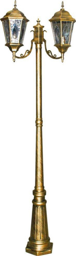 FERON Светильник НТУ-2х60w столб-2м.Е27,IP44,чер.зол. FERON  (PL157 чер.зол.) (11325)