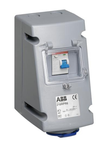 ABB Розетка 32А 2Р+Е IP44 в боксе У  (232 RPR6)  (2CMA168283R1000)