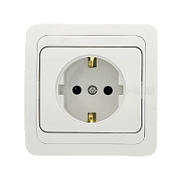 EKF Розетка 1-местная Лондон с заземлением 16А керамика белая PROxima (EER16-028-10C)