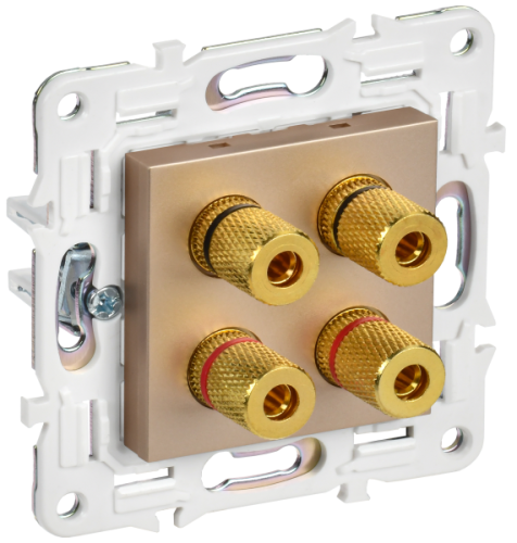 IEK SKANDY Аудиорозетка 4-местная SK-A01Sa песочный  (SK-S40-K98)