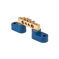 EKF Шина 0 N  (8х12мм) 4 отверстия латунь 2 синих угловых изолятора PROxima (sn0-125-04-2)