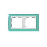 SIMON Рамка на 2 поста, S82, зеленый полупрозрачный - белый (82623-65)