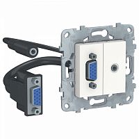 SCHNEIDER ELECTRIC Розетка UNICA NEW HD15+Minijack белый (NU593218)