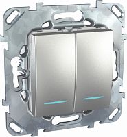 SCHNEIDER ELECTRIC UNICAtop Выключатель двухклавишный с индикацией в рамку (MGU5.0101.30NZD)