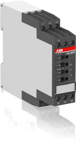 ABB Реле контроля напряжения CM-MPS.41S без контроля нуля Umin/Umax=3х300-380В/420-500BAC обрыв чередов (1SVR730884R3300)