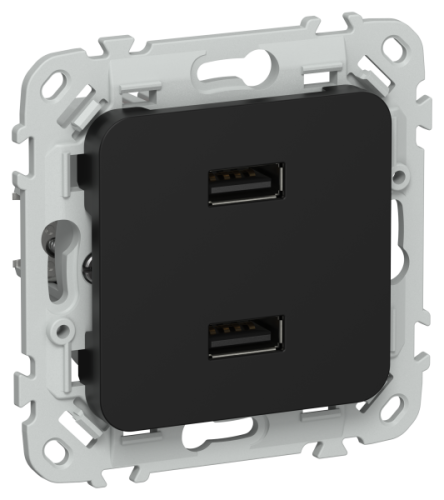 FLITE Розетка USB A+A 3,1А РЮ-2- черный (FI-U21-D31-K02)