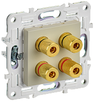 IEK SKANDY Аудиорозетка 4-местная SK-A01B бежевый  (SK-S40-K10)