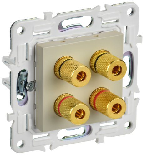 IEK SKANDY Аудиорозетка 4-местная SK-A01B бежевый  (SK-S40-K10)