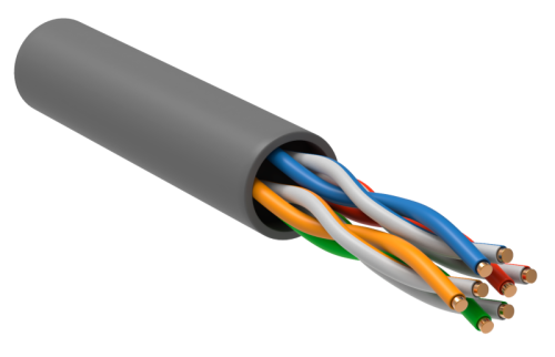 IEK Витая пара U/UTP кат 5E 4х2х0.52 solid PVC серый 305м РФ/Т (LC1-C5E04-111-T-P-R)