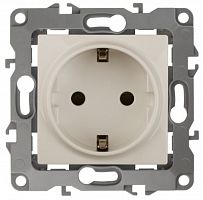 ЭРА Розетка 2P+E Schuko со шторками, 16A-250В, б.л., , слоновая кость, 12-2002-02 (Б0036441)