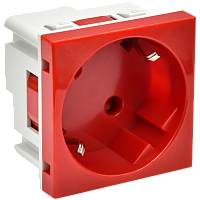 IEK PRIMER РКС-20-32-П-45 Розетка 45град с заземляющим контактом защитной шторкой и винтовым зажимом (2 модуля) красная  (PR-KK40D-RSZH-2-2-45-K04)