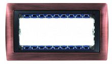 SIMON Рамка с суппортом на 5 узких модулей, S82C, античная медь - графит (82854-36)