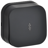 IEK GLORY Выключатель 1-клавишный для открытой установки проходной 10А ВСп10-1-0-ХЧм черный матовый  (EVH12-K02M-10)