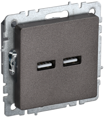IEK BRITE Розетка USB A+A 5В 3,1А РЮ10-1-БрТБ темная бронза IEK (BR-U21-D31-K45)