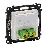 LEGRAND Valena LIFE Розетка оптическая для подключения оптоволоконных кабелей SC/APC с лицевой панелью бела (753130 )