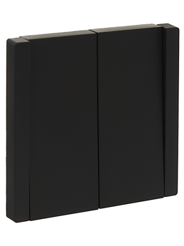 IEK FORTE&PIANO Выключатель 2-клавишный 10А FP105 черный  (FP-V20-0-10-1-K02)