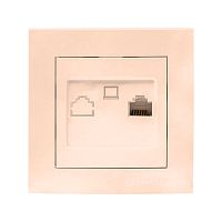 EKF Валенсия розетка компьютерная RJ-45 1-местная кремовая EKF PROxima (EWK01-035-20)