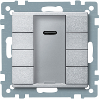 SCHNEIDER ELECTRIC SM Выключатель четырехкнопочный PLUS с ИК-приемником алюминий (MTN627960)