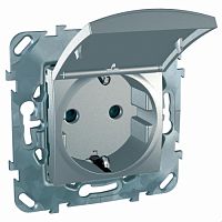 SCHNEIDER ELECTRIC UNICAtop Розетка в рамку c заземлением со шторками с крышкой (MGU5.037.30TAZD)