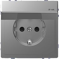 SCHNEIDER ELECTRIC Розетка D-Life 16А с заземляющим контактом и      крышкой IP 44 сталь нержавеющая SD (MTN2314-6036)