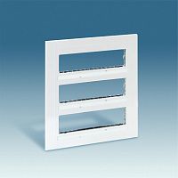 SIMON Накладка с суппортами двухрядная на 12 широких или 24 узких модулей, S27C, белый (27723-35)