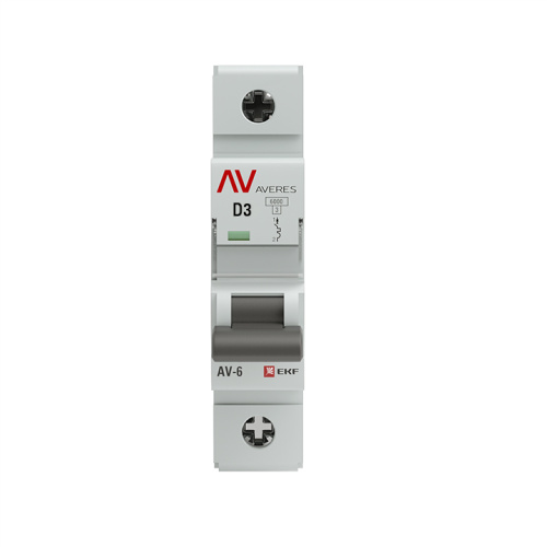 EKF Выключатель автоматический AV-6 1P 3A  (D) 6кА AVERES (mcb6-1-03D-av) фото 2 EKF Выключатель автоматический AV-6 1P 3A  (D) 6кА AVERES (mcb6-1-03D-av) фото 2