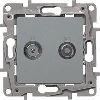 LEGRAND ETIKA Розетка телевизионная TV/SAT двухкабельная алюминий (672457 )