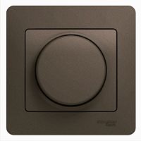 SCHNEIDER ELECTRIC GLOSSA Светорегулятор поворотный 300Вт шоколад в сборе (GSL000834)