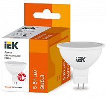 IEK Лампа светодиодная LED 5вт 230в GU5.3 тепло-белый ECO (LLE-MR16-5-230-30-GU5)