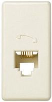 SIMON Розетка телефонная RJ-12 узкая, S27, сл.кость (27481-31)