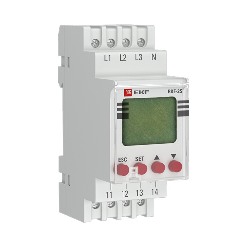 EKF Реле контроля фаз с LCD дисплеем RKF-2S с нейтралью (rkf-2s)