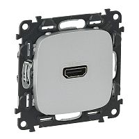 LEGRAND Valena ALLURE Розетка для аудио/видео устройств HDMI Тип А С лицевой панелью Алюминий (754717 )