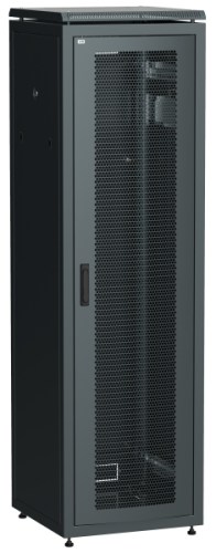 IEK Шкаф сетевой 19дюйм LINEA N 47U 600х600 мм перфорированная передняя дверь черный (LN05-47U66-P)