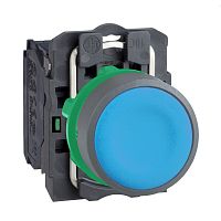 SCHNEIDER ELECTRIC Кнопка 22мм, синяя с возвратом, монтаж заподлицо, 1НО, пластик C0 (XB5AA61C0)