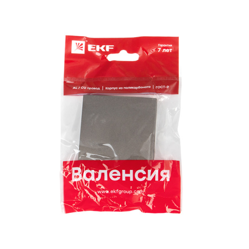 EKF Валенсия лицевая панель  выключателя 1-кл. 10А графит  EKF PROxima (ESV10-L-021-60) фото 2