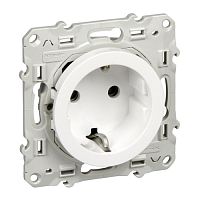 SCHNEIDER ELECTRIC ODACE Розетка с заземлением со шторками белая (S52R037)