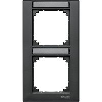 SCHNEIDER ELECTRIC Рамка 2 поста с полем для надписи M-PLAN вертикальная антрацит (MTN476214)