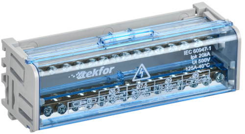 IEK TEKFOR Шины на DIN-рейку (кросс-модуль) ШНК 2х15 L+PEN  (TF-DN10-2-15-125)