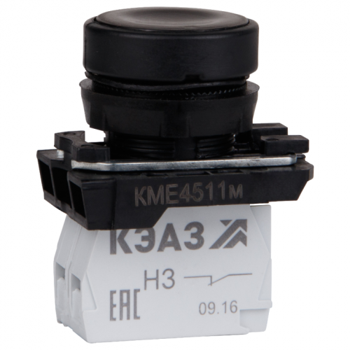 KEAZ Кнопка КМЕ4511м-черный-1но+1нз-цилиндр-IP54-КЭАЗ (248246)