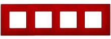 SIMON Рамка-декор на 4 поста для 2700640-03., S27Pl, красный (2700647-037)