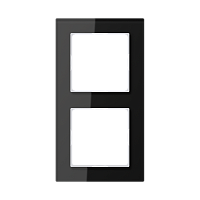 JUNG Рамка 2-я для горизонтальной/вертикальной установки  Серия- ACreation  Материал- стекло  Цвет- черн (AC582GLSW)