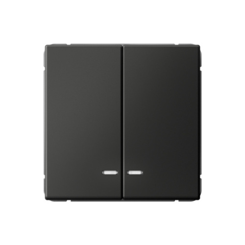 Systeme Electric ARTGALLERY 2-клавишный выключатель с подсветкой, сх.5а, 10АХ, механизм, базальт (GAL001453)