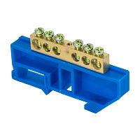 EKF Шина нулевая 8х12мм 125А 6 отверстий изолятор на DIN-рейку латунь PROxima (sn0-125-6-d)